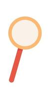 Search glass hand icon. Gesture of a human hand holding a magnifying glass. Flat style, graphic representation, ideal for concepts related to searching and exploration. vector