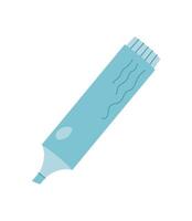 Highlighter item. Pen used to write and draw. Flat graphic style, isolated concept, suitable for educational materials or creative projects. vector