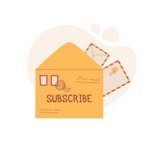 Mail envelope with card and message in flat style. Creative correspondence icon design featuring colorful elements. Suitable for stationery, communication, and holiday themes. vector