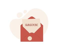 Envelope with a note and seal, conveying a heartfelt message. Cartoon graphic style representation of mail and correspondence. Concept of love, communication, creativity, ideal for holiday invitations vector
