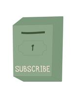 Flat mailbox icon with a letter and message for postal delivery. Creative representation of correspondence and communication, vintage style design. Ideal for holiday or greeting card themes. vector