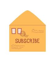 Vintage envelope with a letter and message in a doodle style. Flat card design features simple icon with creative elements. Suitable for post, greeting cards, and invitations. vector