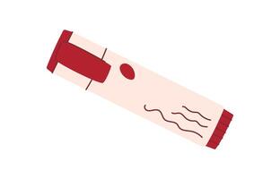 Highlighter marker designed for writing on paper, perfect stationery icon. Cute cartoon graphic style suitable for creative projects, invitations, or greeting cards, bringing colorful flair to vector