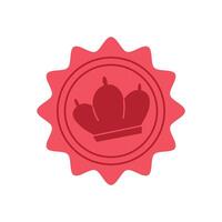 Wax seal with a heart icon used for a vintage card or envelope. Romantic message to express love and affection. Concept of romance, holiday, and celebration suitable for handmade stationery. vector