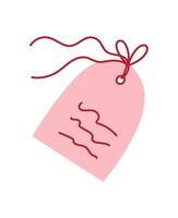 Cute valentine card in pink envelope with love message and doodle design. Handmade note with romantic decoration ideal for holiday greeting, love letters, and creative invitations. vector