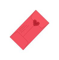 Handwritten message on cute valentine card in envelope with heart seal. Romantic concept of love and celebration for valentine day. Ideal for holiday invitations and correspondence. vector
