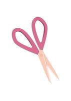 Cute pink scissors for craft and handmade projects. Ideal for creating love notes, greeting cards, and envelopes. Concept of creativity, gifts, love. vector