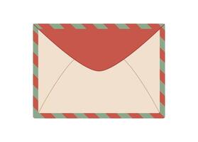 Flat vintage envelope and card with holiday theme, featuring a note and message for delivery. Concept of love, romance, holiday greetings, ideal for creative stationery use. vector