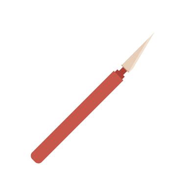Flat cartoon letter knife for mail, envelopes and postage. Creative design of mail, card, icon for correspondence. Ideal for greeting or invitation themes, perfect holiday use.
