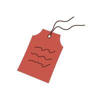Vintage handmade tag with note and label on paper. Simple doodle design in flat style. Concept of communication, correspondence, and love, ideal for creative projects gifts. vector