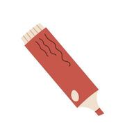 Flat marker pen tool in various colors, ideal for creative uses. Concept of doodle art, trendy stationery style, suitable for personal or professional projects. vector