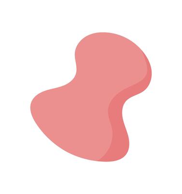 Flat cartoon image of beauty makeup sponge used for cosmetic applications on the face. Simple organic design suitable for skincare and beauty themes. Ideal fashion, hygiene, and woman illustrations.