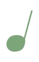 A flat music note character in simple design. This digital icon represents a musical element. A symbol of sound and rhythm, this graphic is suitable for media, artwork, and technology contexts. vector
