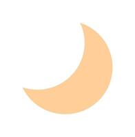 Moon symbol in flat design style. Simple crescent shape representation. A visually appealing color illustration. Ideal for digital media, social applications, and creative projects. vector