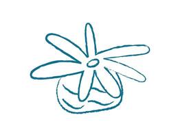 Aquatic seaweed plant. Unique underwater flora representation. This creative doodle illustrates marine life in a vibrant texture. Ideal for summer designs, ocean graphics, and aquatic projects. vector