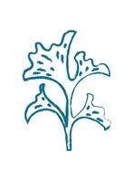 Underwater seaweed silhouette. Aquatic plant form in a marine environment. Unique texture and doodle style, ideal for summer themes, aquatic life projects, or educational materials. vector