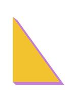 Modern geometric triangle icon. Abstract shape element with bold shadow. Geometric symbol of brutalism, flat style, y2k aesthetic, suitable for contemporary design projects. vector