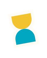 Brutalist abstract shape sticker. Bold geometric figure in flat form. Unique icon, contemporary element, and modern design, ideal for graphic projects and artistic illustrations. vector