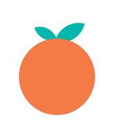 Orange circle icon. Simple shape of fruit. Abstract element in bold color, flat style, modern aesthetic, and playful design. Ideal for use in graphic projects or trendy visuals. vector