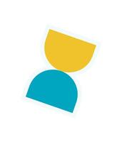 Modern abstract shape icon sticker. Bold round figure and flat symbol create a unique element. This graphic features a minimalist design with y2k aesthetic, ideal for contemporary projects. vector