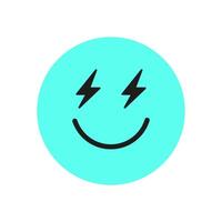 Y2K smile emoji shape. Retro happy face icon. Abstract symbol, flat decoration, trendy element. Perfect for 90s nostalgia and modern streetwear aesthetics. vector