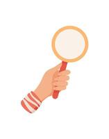 Hand holding sticker icon. Human character gripping a symbol. Flat design graphic, illustration, suitable for various creative projects and digital media. vector