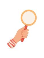 Hand gesture icon. A human hand holds an item for exchange. Flat graphic, visual concept, ideal for communication and interaction themes. Perfect presentations and social media. vector