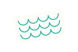 Brutalist wave abstract element sticker. Minimal form and shape of a figure create a modern element. Flat style and y2k aesthetics, ideal for contemporary graphic projects bold designs. vector