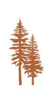Flat fir tree silhouette vector