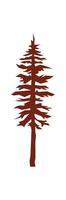 Flat pine tree silhouette vector