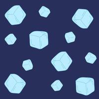 Seamless pattern ice cube. For cooling themes, cocktail, drinks, and summer designs. vector