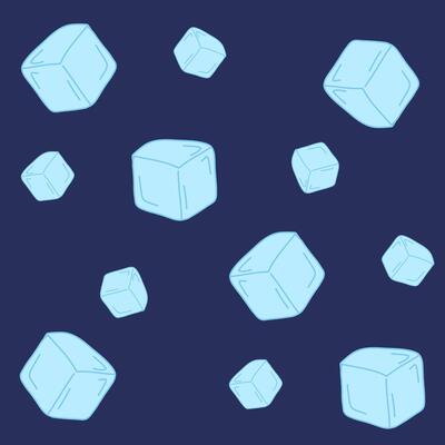 Seamless pattern ice cube. For cooling themes, cocktail, drinks, and summer designs.