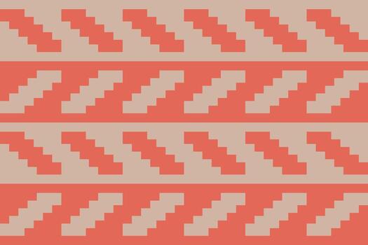 A pattern with a chevron pattern in orange and beige vector