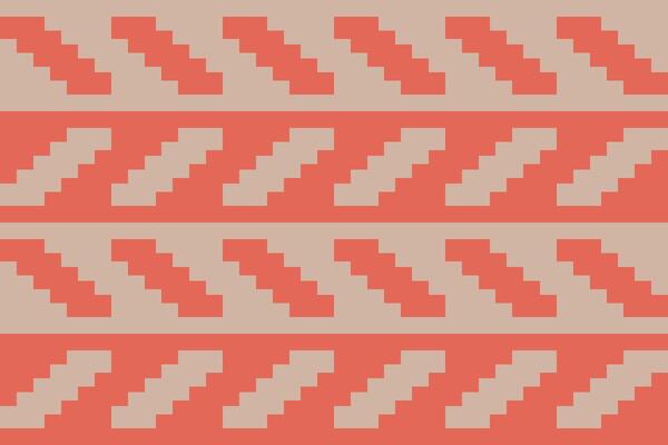 A pattern with a chevron pattern in orange and beige