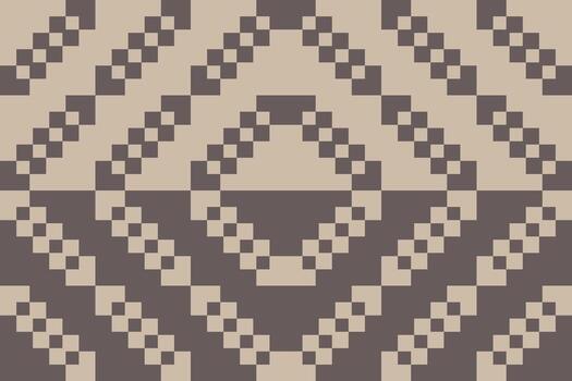 A brown patterned background with squares and triangles vector