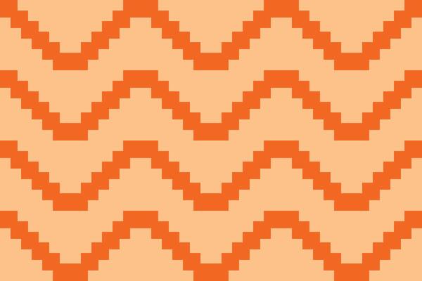 An orange and white chevron pattern background