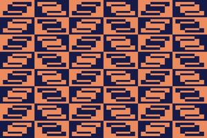 A pattern of squares on an orange and blue background vector