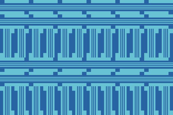 A blue and white striped rectangle geometric pattern