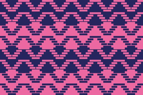 A pink and blue chevron rectangle geometric pattern