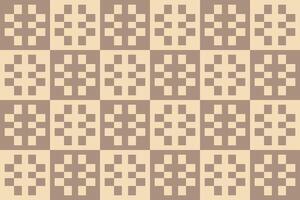 A geometric pattern of squares in brown and beige vector
