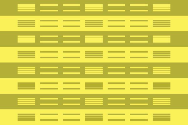 A yellow and green striped rectangle geometric pattern