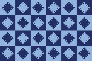 Blue and white checkered square pattern vector
