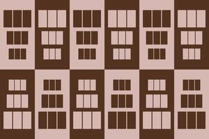 A brown and white pattern with windows vector