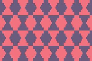 A pattern with squares and rectangles and triangles in pink and purple vector
