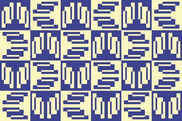 Blue and yellow pattern with rectangles