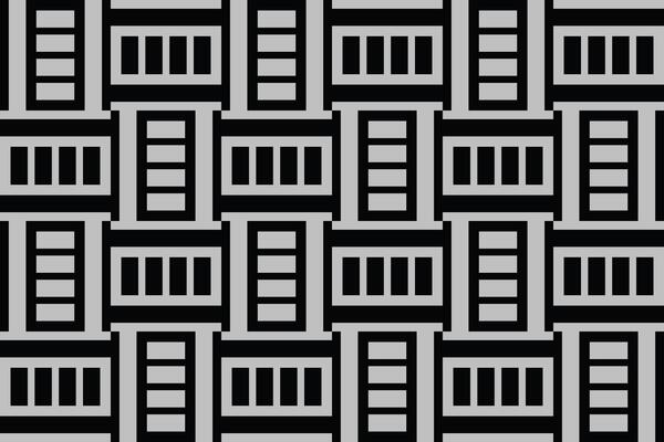 A black and gray pattern with rectangles and squares
