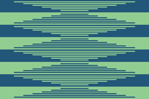 A green and blue striped geometric pattern