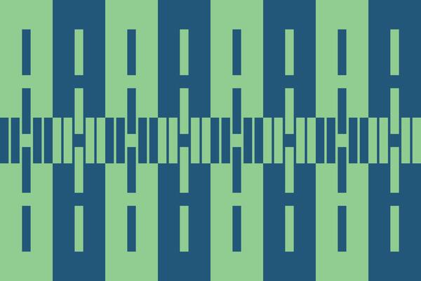 A green and blue striped background with a diagonal pattern