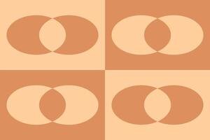 A pattern of circles in orange and brown vector