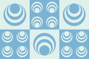 A blue geometric pattern with circles vector